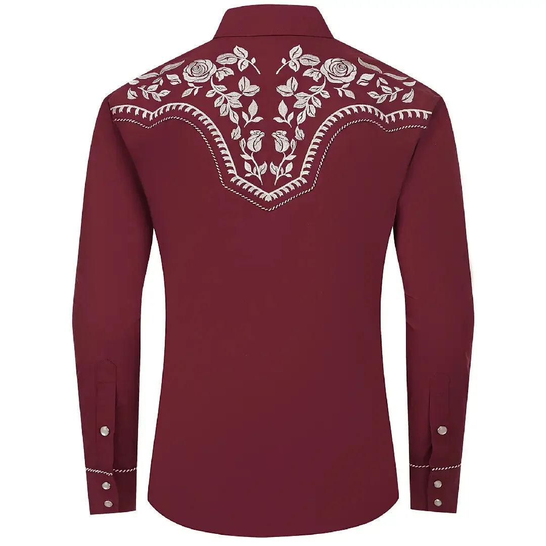 Chemise Western Bordeaux