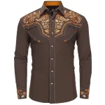Chemise Western Homme Marron