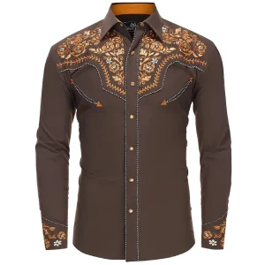 Chemise Western Homme Marron