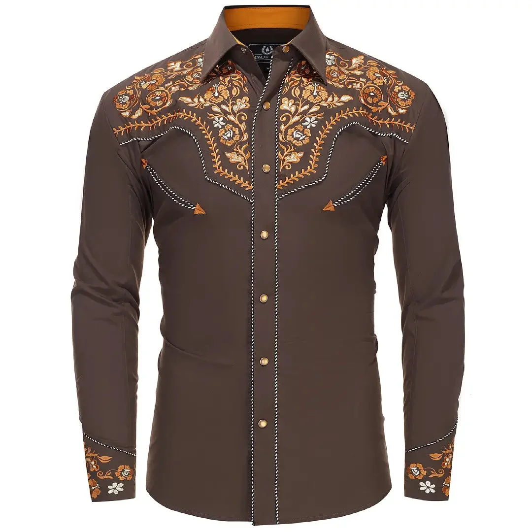 Chemise Western Homme Marron