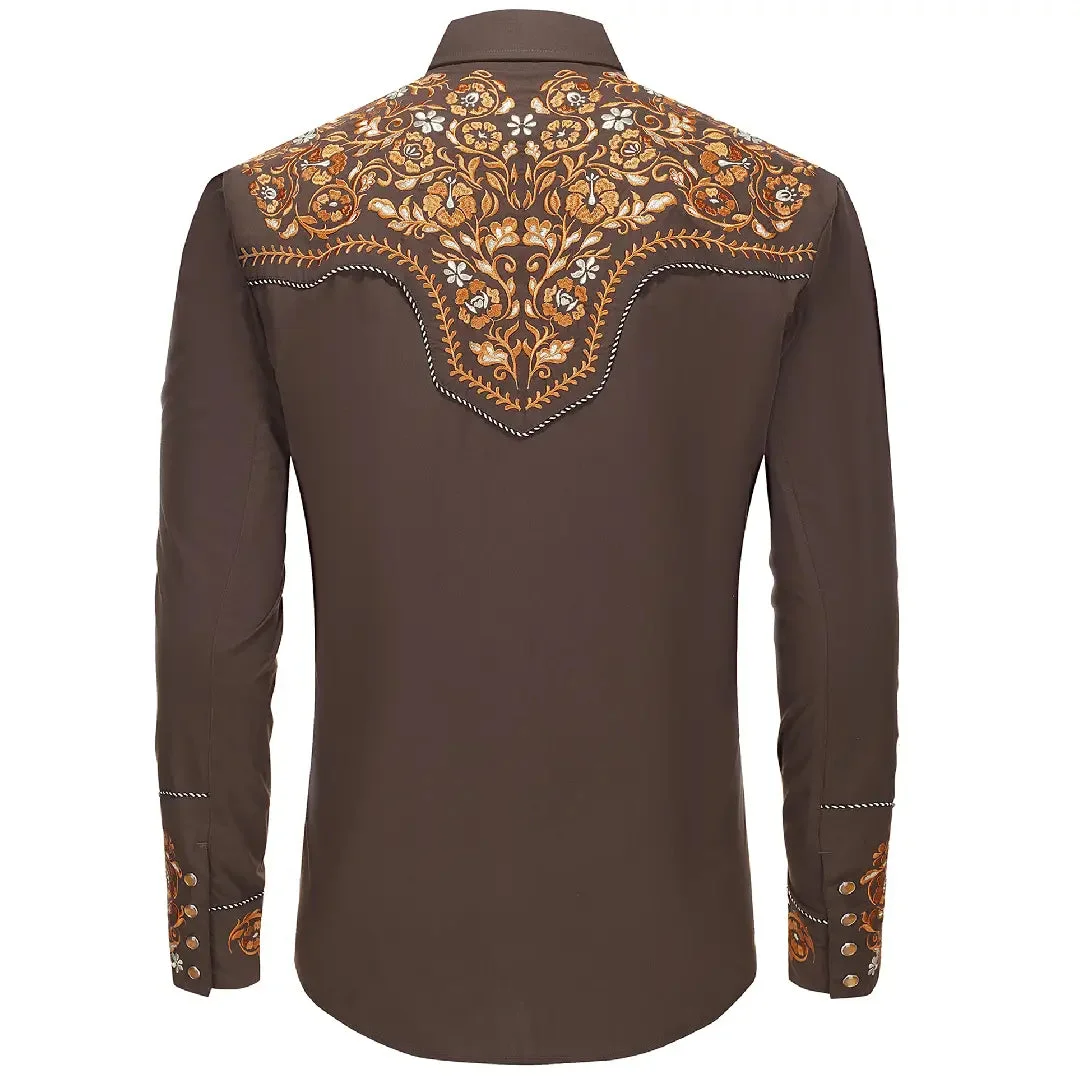 Détails de la Chemise Western Homme Marron