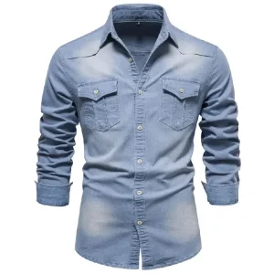 Chemise Western en Jean pour Homme