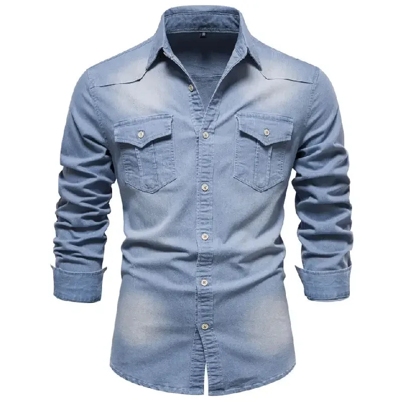Chemise Western en Jean pour Homme
