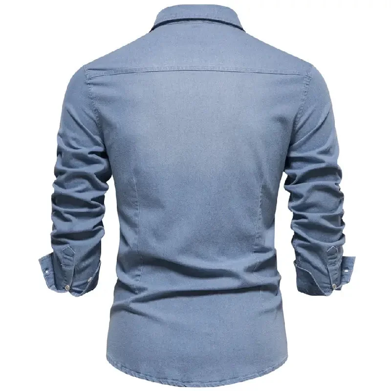 Chemise Western en Jean pour Homme – Image 2