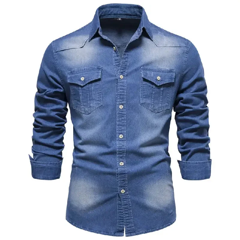 Chemise Western en Jean pour Homme – Image 3