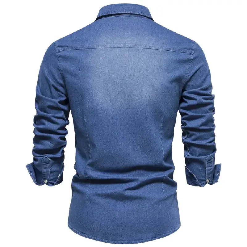 Chemise Western en Jean pour Homme – Image 4