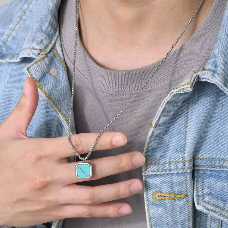 Collier Amérindien Homme avec Pierre Turquoise