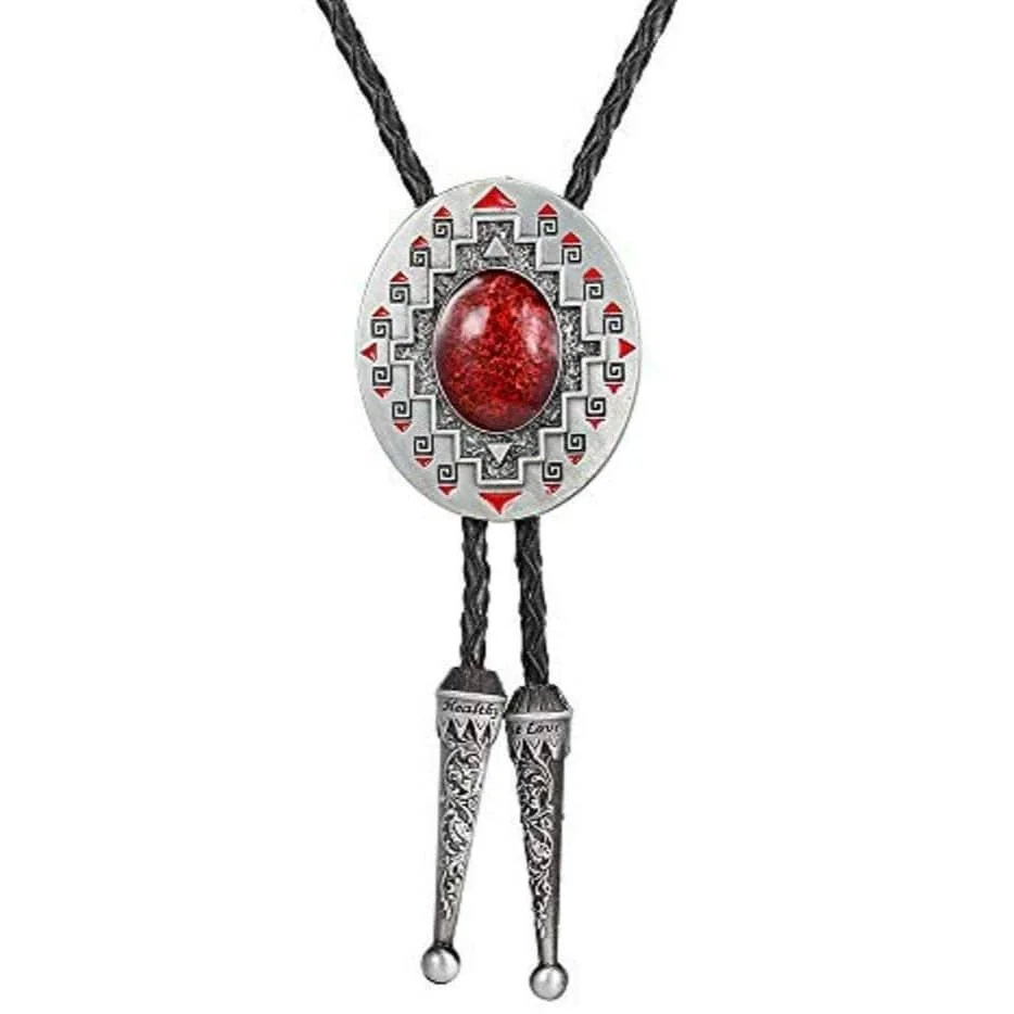 Bolo Tie avec médaillon en alliage de zinc