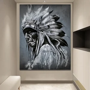 Tableau Indien Noir et Blanc