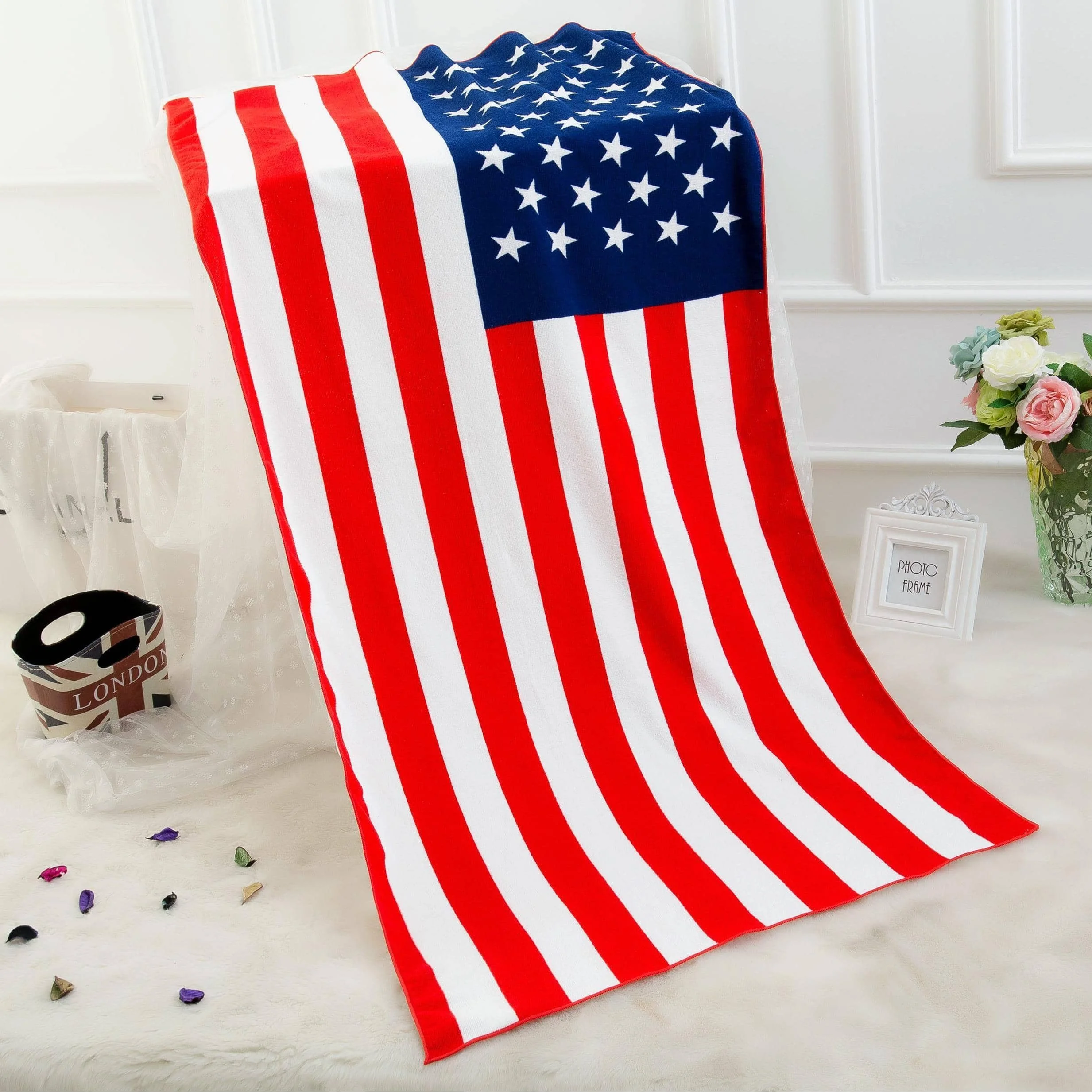 Drap de Plage Drapeau Américain