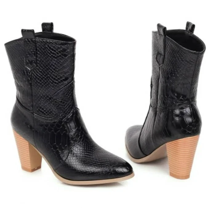 Détails des Bottines Western Croco