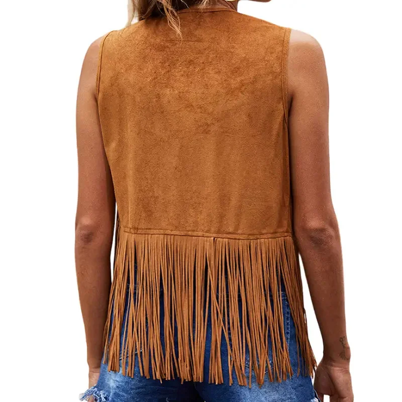 Gilet à franges pour femme