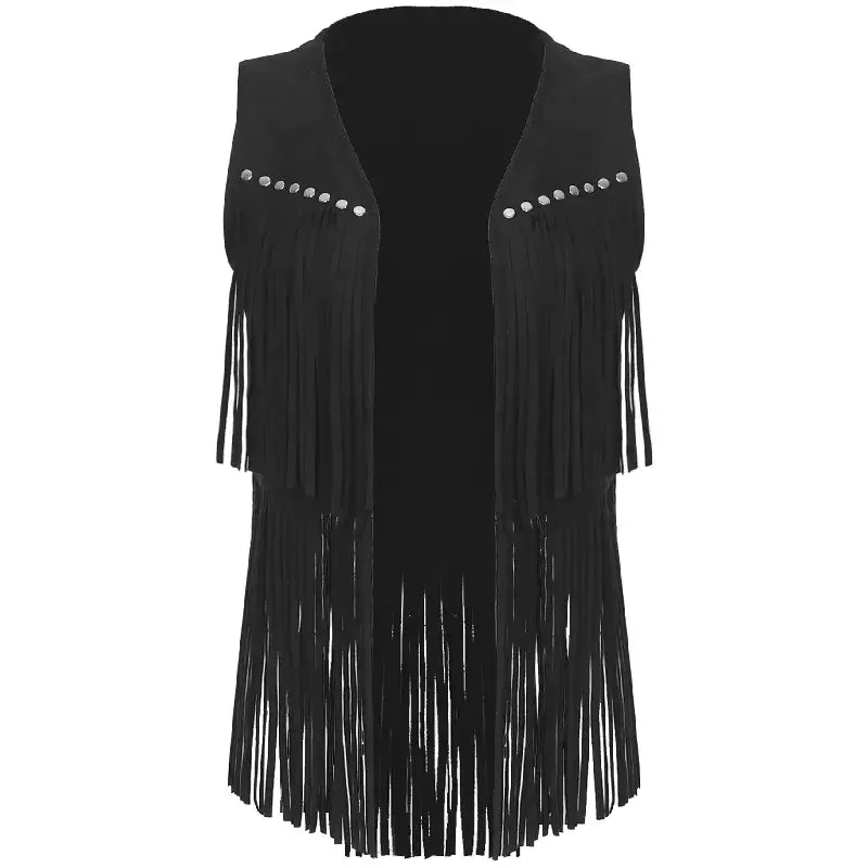 Détails du Gilet Cowboy Noir Femme