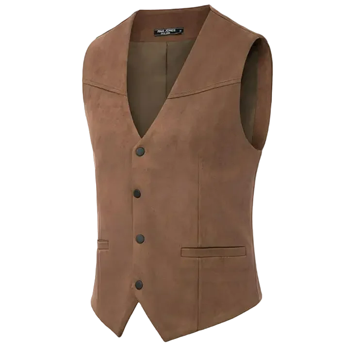 Gilet cowboy marron sans manches