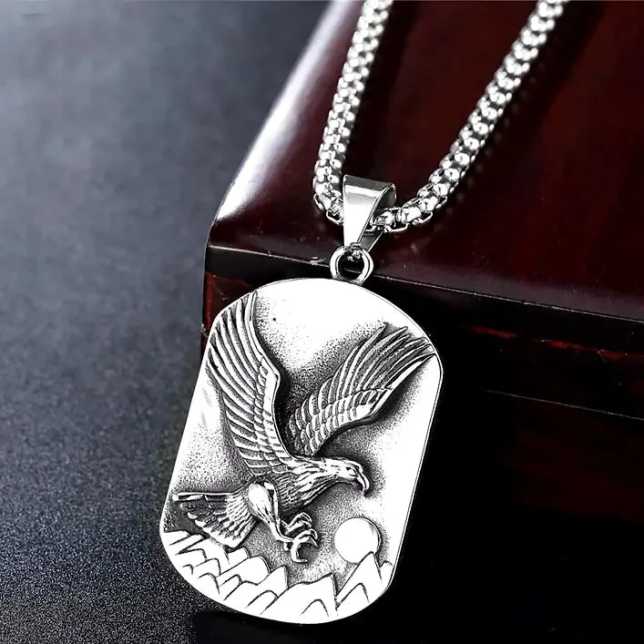 Pendentif Aigle en Acier Inoxydable