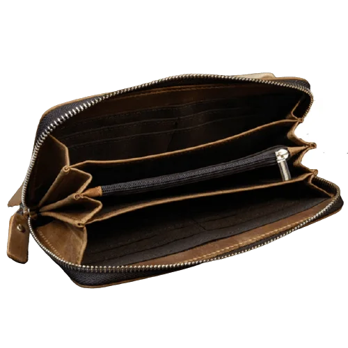 Porte-Monnaie Western en Cuir Véritable