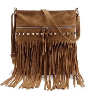 Sac à Main Country en Cuir à Franges
