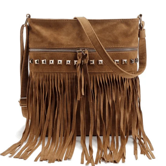 Sac à Main Country en Cuir à Franges