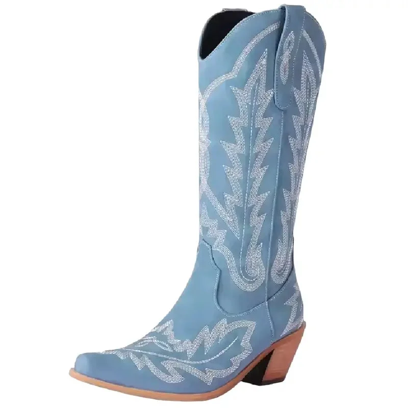 Santiags bleues femme